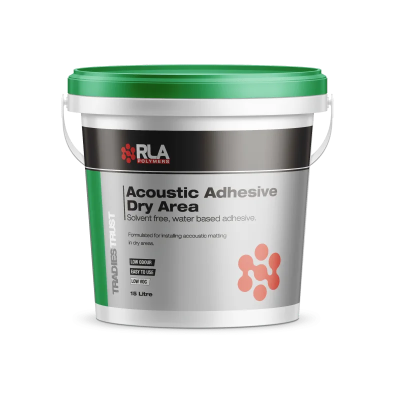 Dry area acoustic mat adhesive